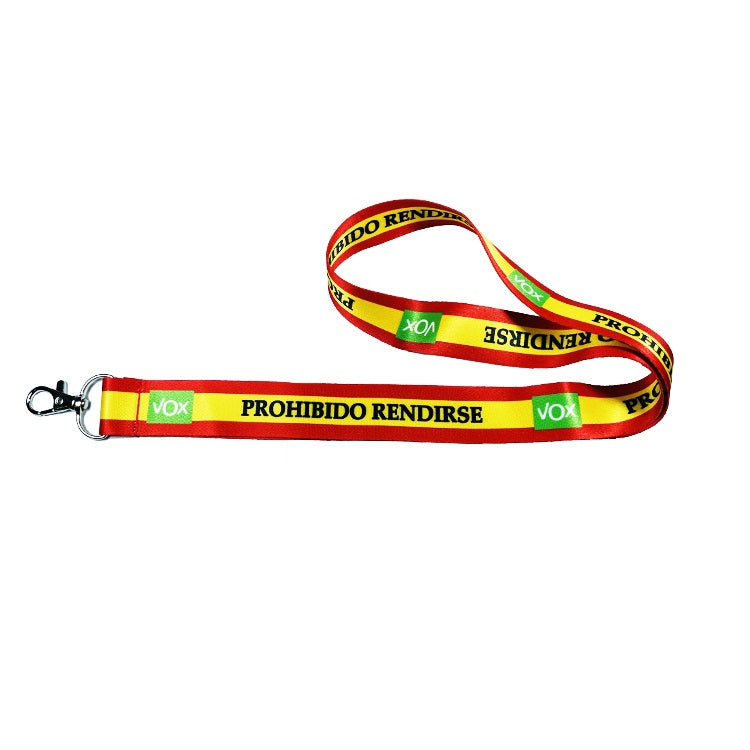 Lanyard - Cinta Cuello Vox Partido Politico De España Prohibido Rendirse C057