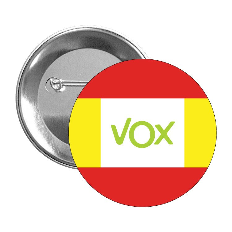 Chapa Vox Blanco Bandera De España