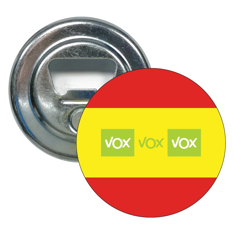 Abridor Redondo Vox Triple Con Bandera De España