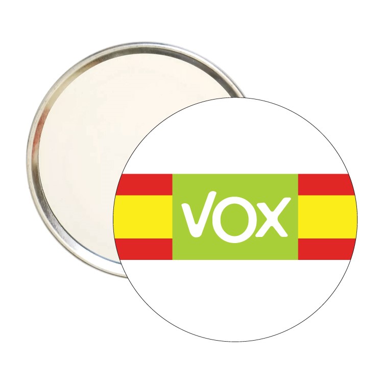 Espejo Redondo Vox Verde Con Bandera De España