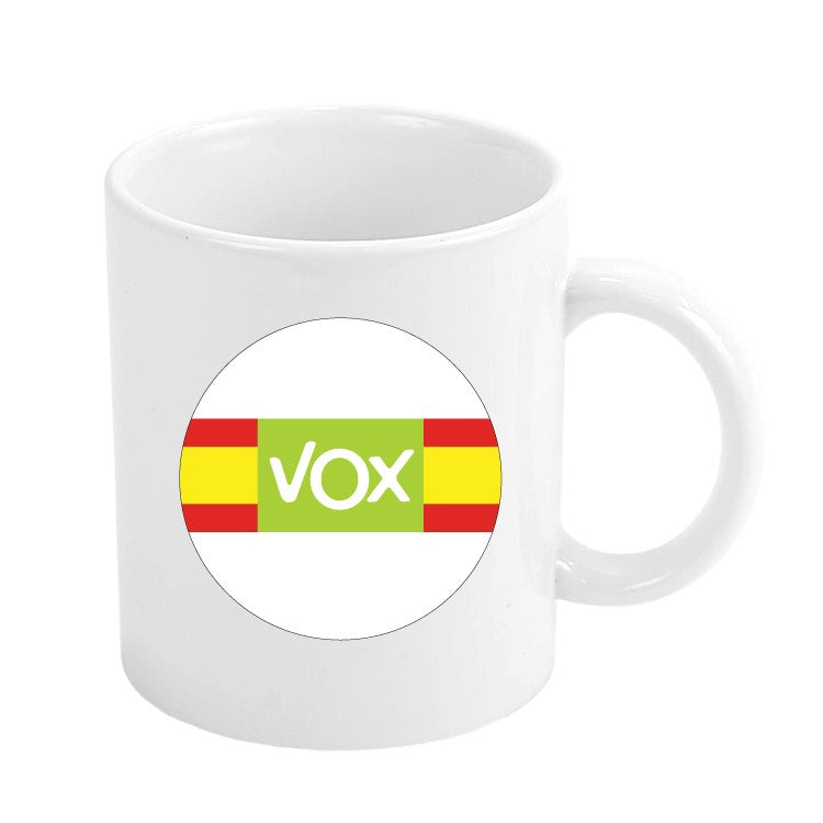 Taza Vox Verde Con Bandera De España