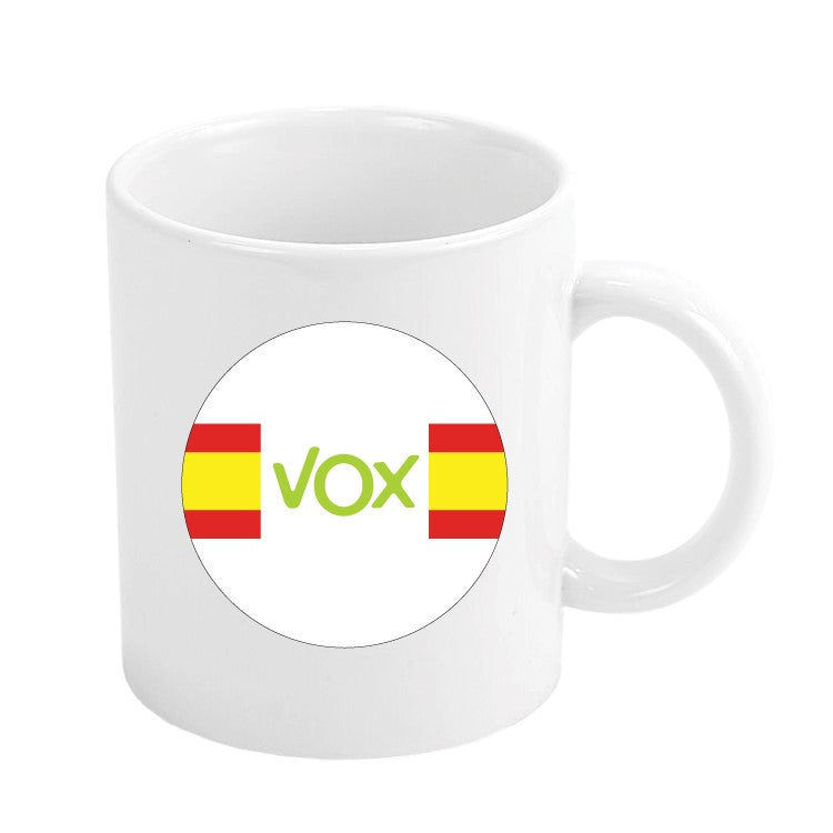 Taza Vox Blanco Con Bandera De España