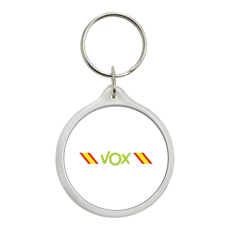 Llavero Redondo Vox Verde Bandera De España Diagonal