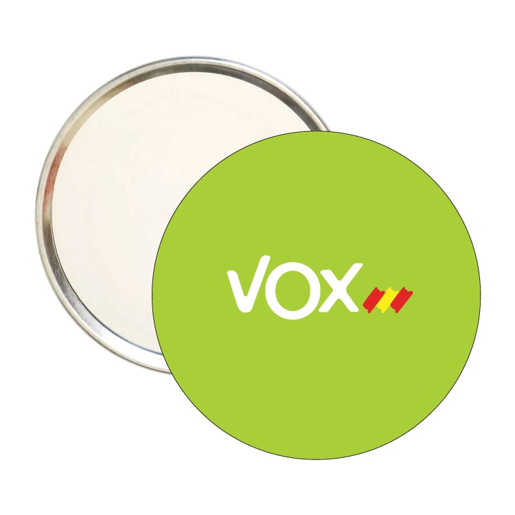 Espejo Redondo Vox Bandera De España Diagonal Fondo Verde