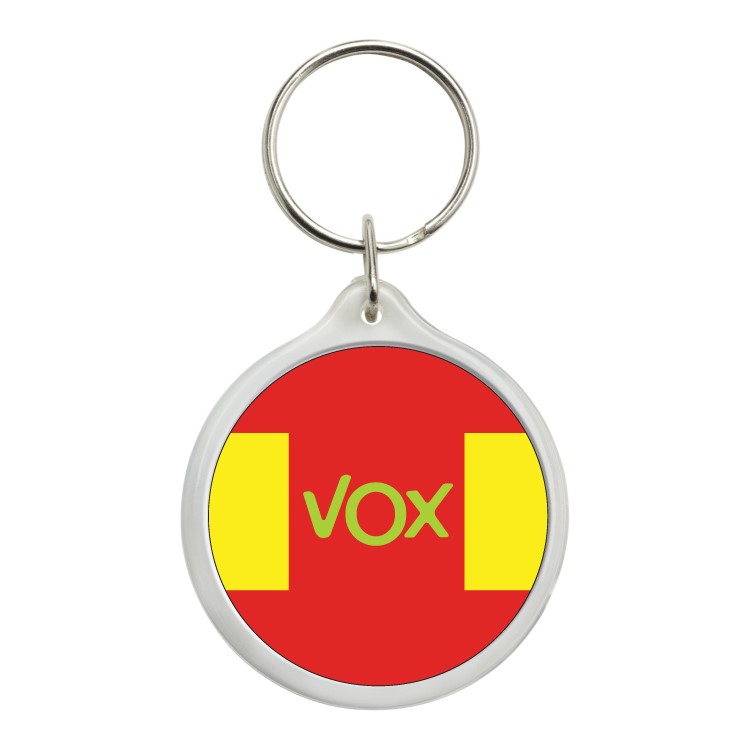 Llavero Redondo Vox Amarillo Rojo