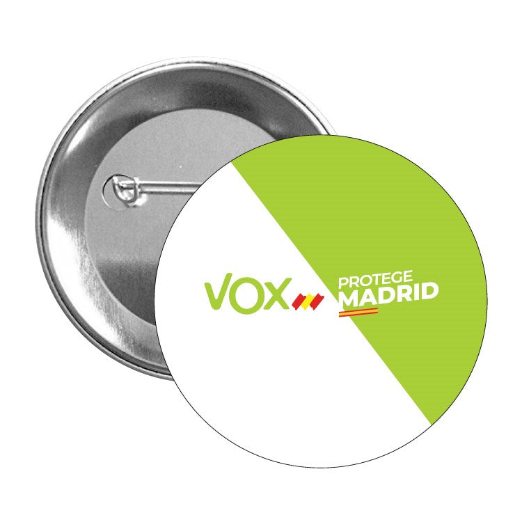 Chapa Vox Protege Madrid Bandera