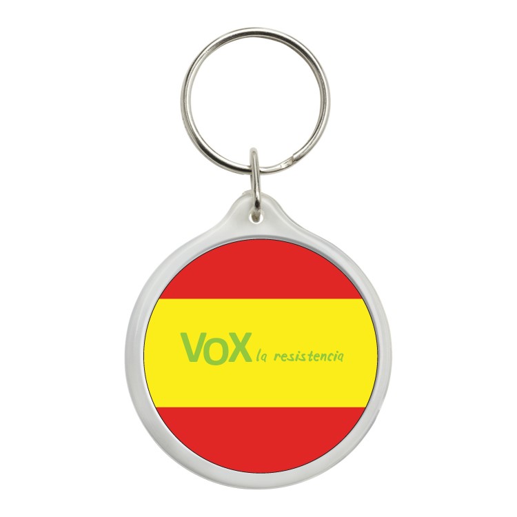 Llavero Redondo Vox La Resistencia Bandera De España