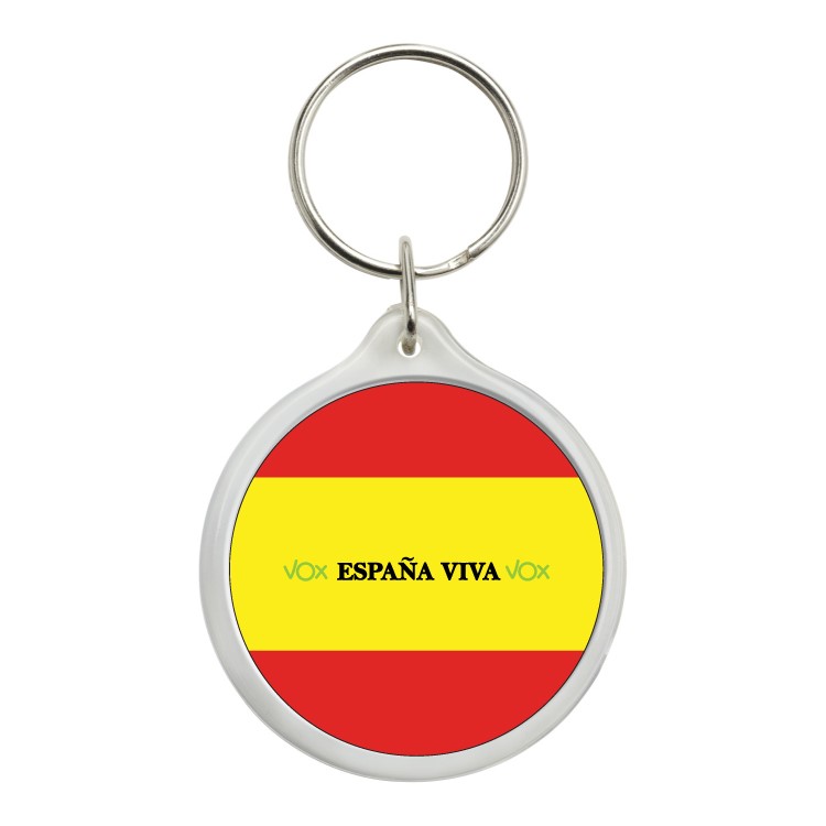 Llavero Redondo España Viva Vox Con Bandera De España