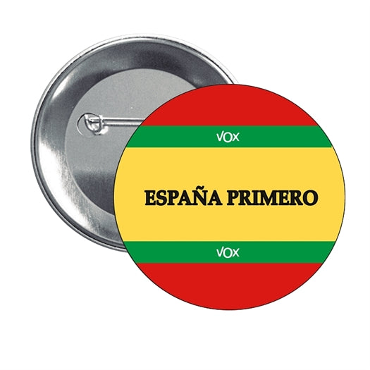 Chapa - España Primero Vox Verde Bandera Española