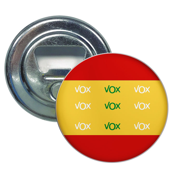 Abridor Redondo Vox Verde Blanco Bandera Española
