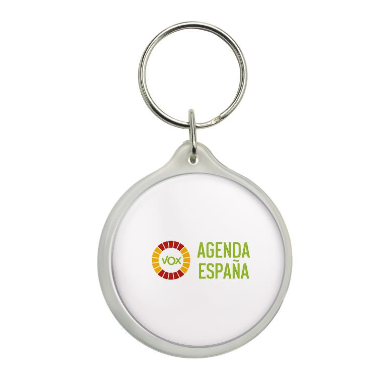 Llavero Redondo - Vox Partido Politico Agenda España Fondo Blanco - España