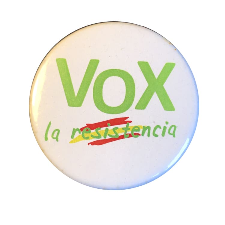 Chapa Politica - Vox La Resistencia Bandera España