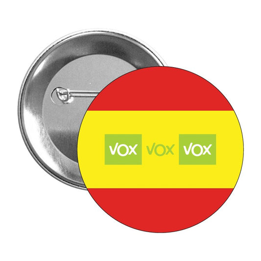 Chapa Vox Triple Con Bandera De España