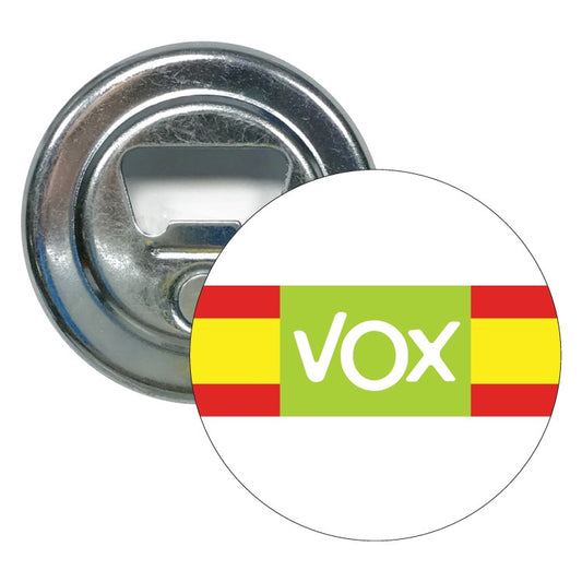 Abridor Redondo Vox Verde Con Bandera De España