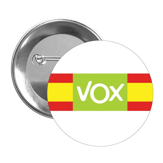 Chapa Vox Verde Con Bandera De España
