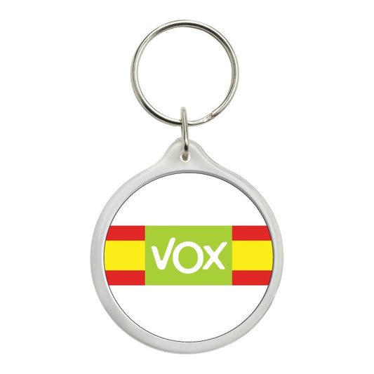 Llavero Redondo Vox Verde Con Bandera De España