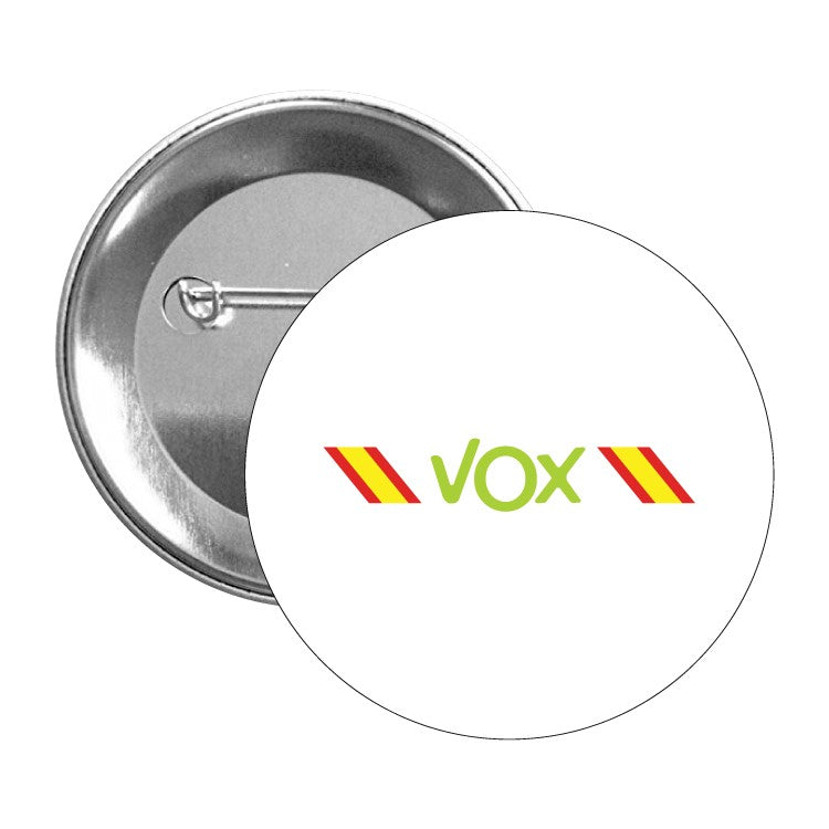 Chapa Vox Verde Bandera De España Diagonal