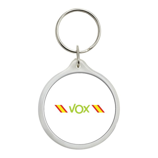 Llavero Redondo Vox Verde Bandera De España Diagonal