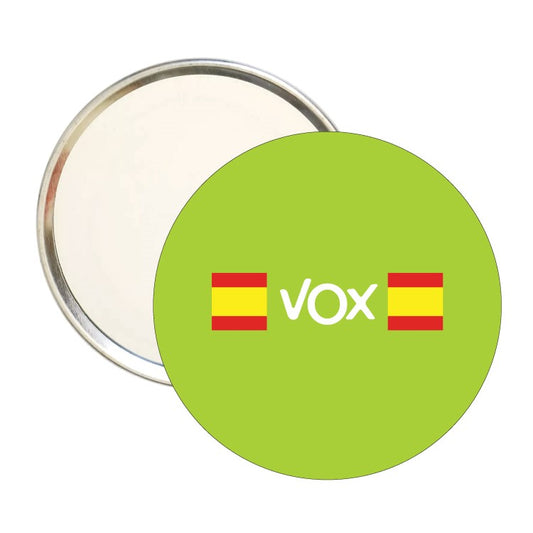 Espejo Redondo Vox Bandera De España Fondo Verde