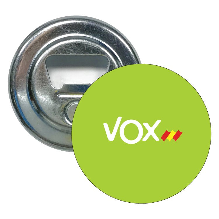 Abridor Redondo Vox Bandera De España Diagonal Fondo Verde