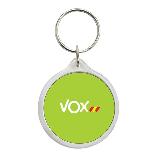 Llavero Redondo Vox Bandera De España Diagonal Fondo Verde