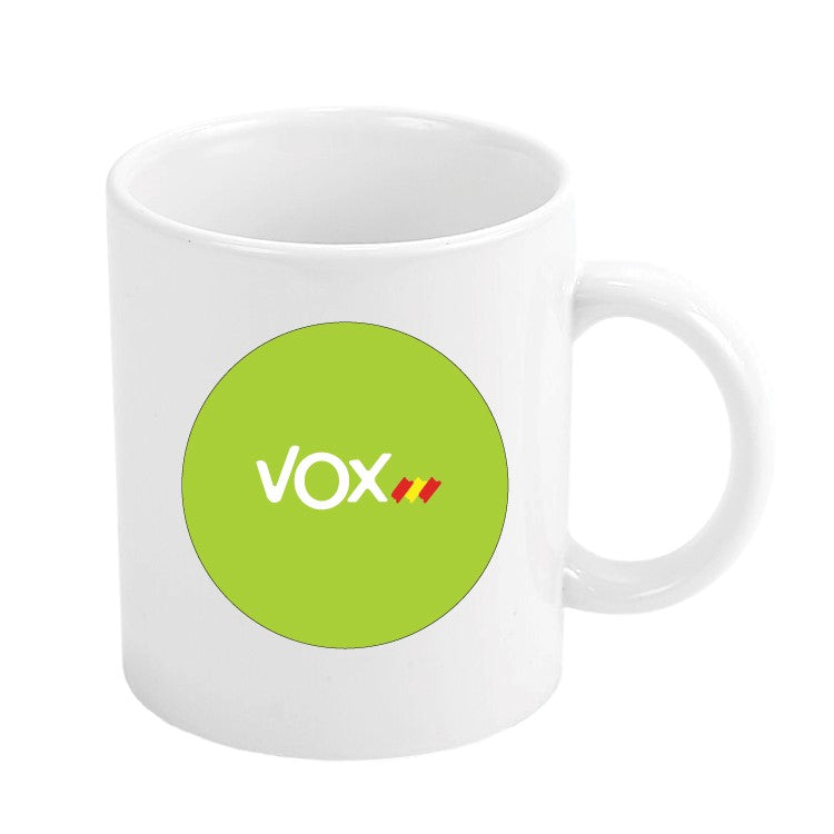 Taza Vox Bandera De España Diagonal Fondo Verde