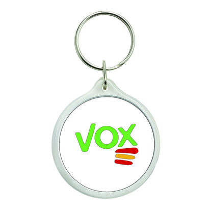 Llavero Redondo Vox Con Bandera De España