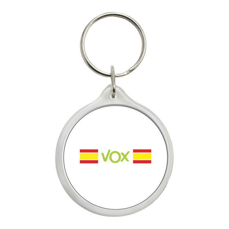 Llavero Redondo Vox Doble Bandera De España