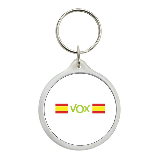 Llavero Redondo Vox Doble Bandera De España