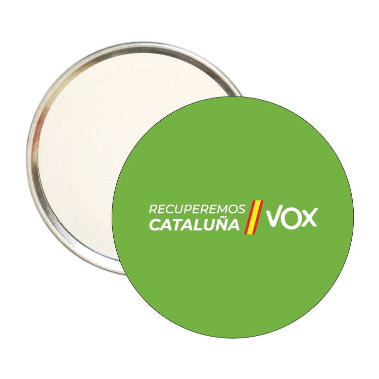 Espejo Redondo Recuperemos Cataluña Vox Fondo Verde