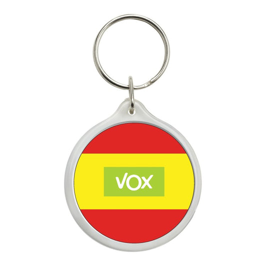 Llavero Redondo  Vox Con Bandera España
