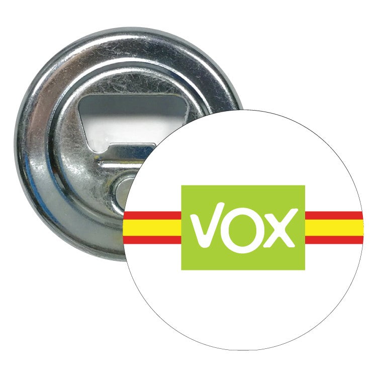 Abridor Redondo Vox Con Bandera Española