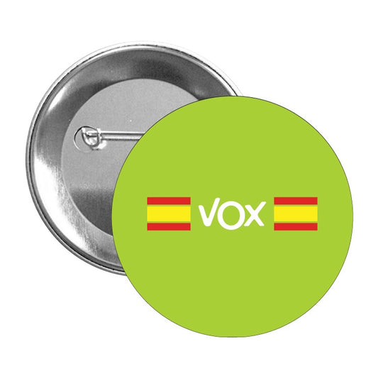 Chapa Vox Con Bandera Española Verde