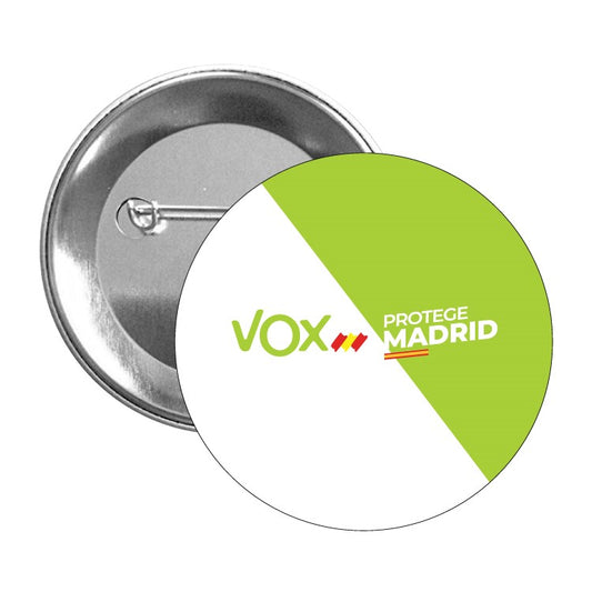 Chapa Vox Protege Madrid Bandera