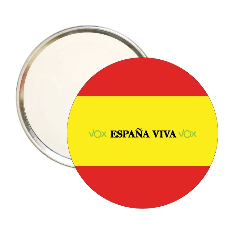 Espejo Redondo España Viva Vox Con Bandera De España
