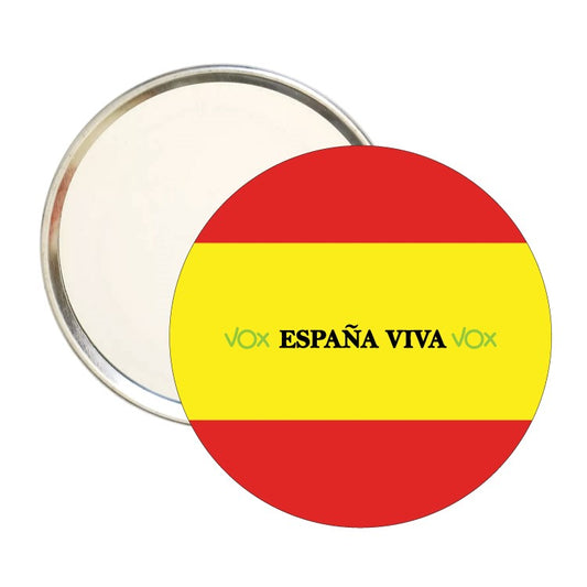 Espejo Redondo España Viva Vox Con Bandera De España