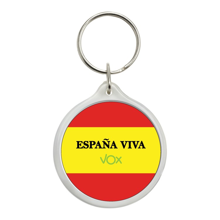 Llavero Redondo  España Viva Vox Bandera De España