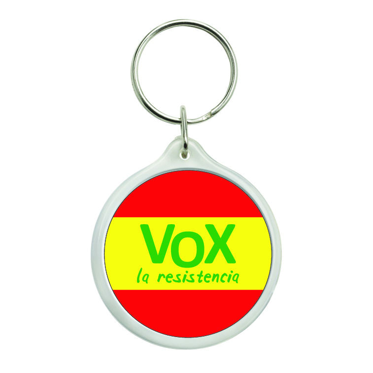Llavero Redondo Politica - Vox La Resistencia Bandera España