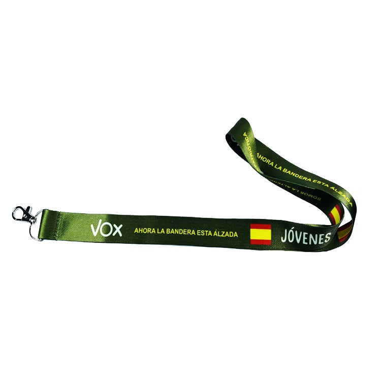Lanyard - Cinta Cuello Vox Partido Politico De España Ahora La Bandera Esta Alzada C040