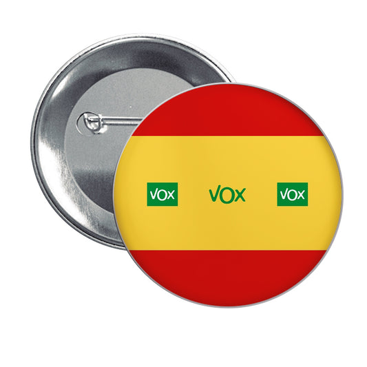 Chapa Vox Verde Partido Politico En España Bandera