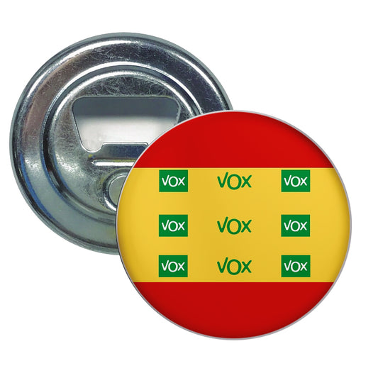 Abridor Redondo Vox Verde España Con Bandera Española