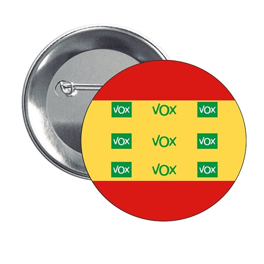 Chapa - Vox Verde España Con Bandera Española