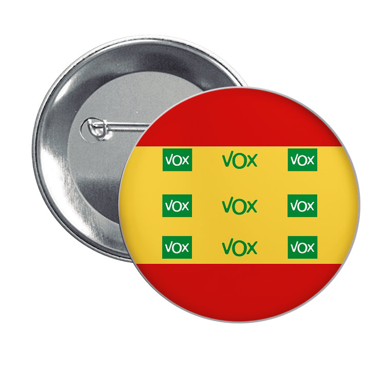 Chapa Vox Verde España Con Bandera