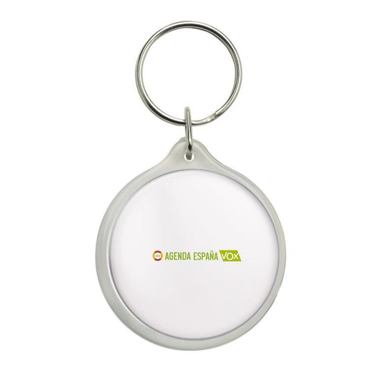Llavero Redondo - Vox Partido Politico Agenda España Fondo Blanco - España