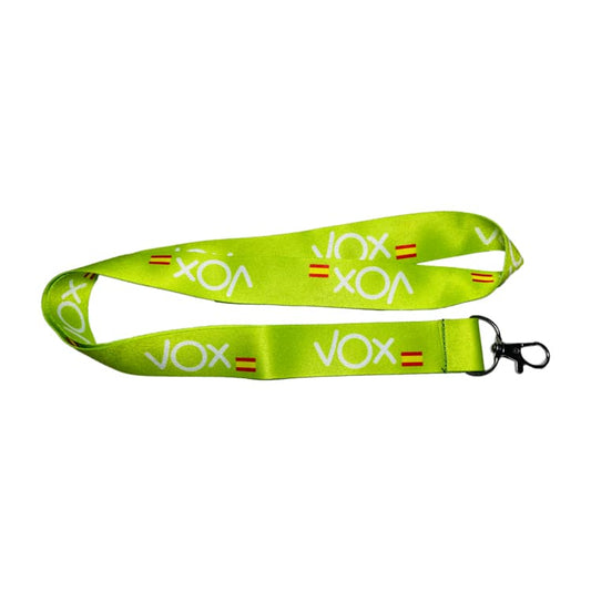 Lanyard – Cinta Cuello Vox Verde Bandera España C018