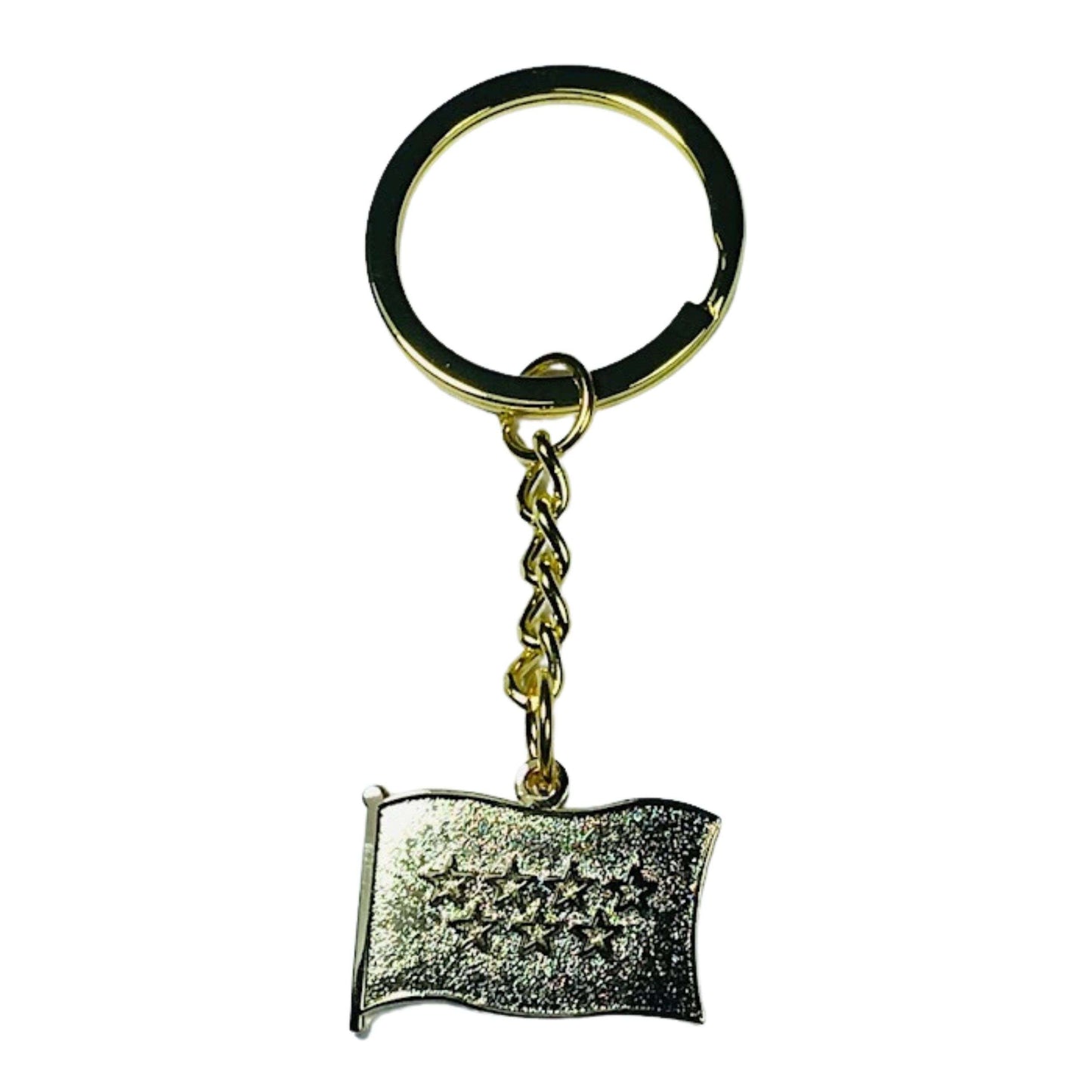 Llavero Color Oro - Bandera de Comunidad de Madrid - España