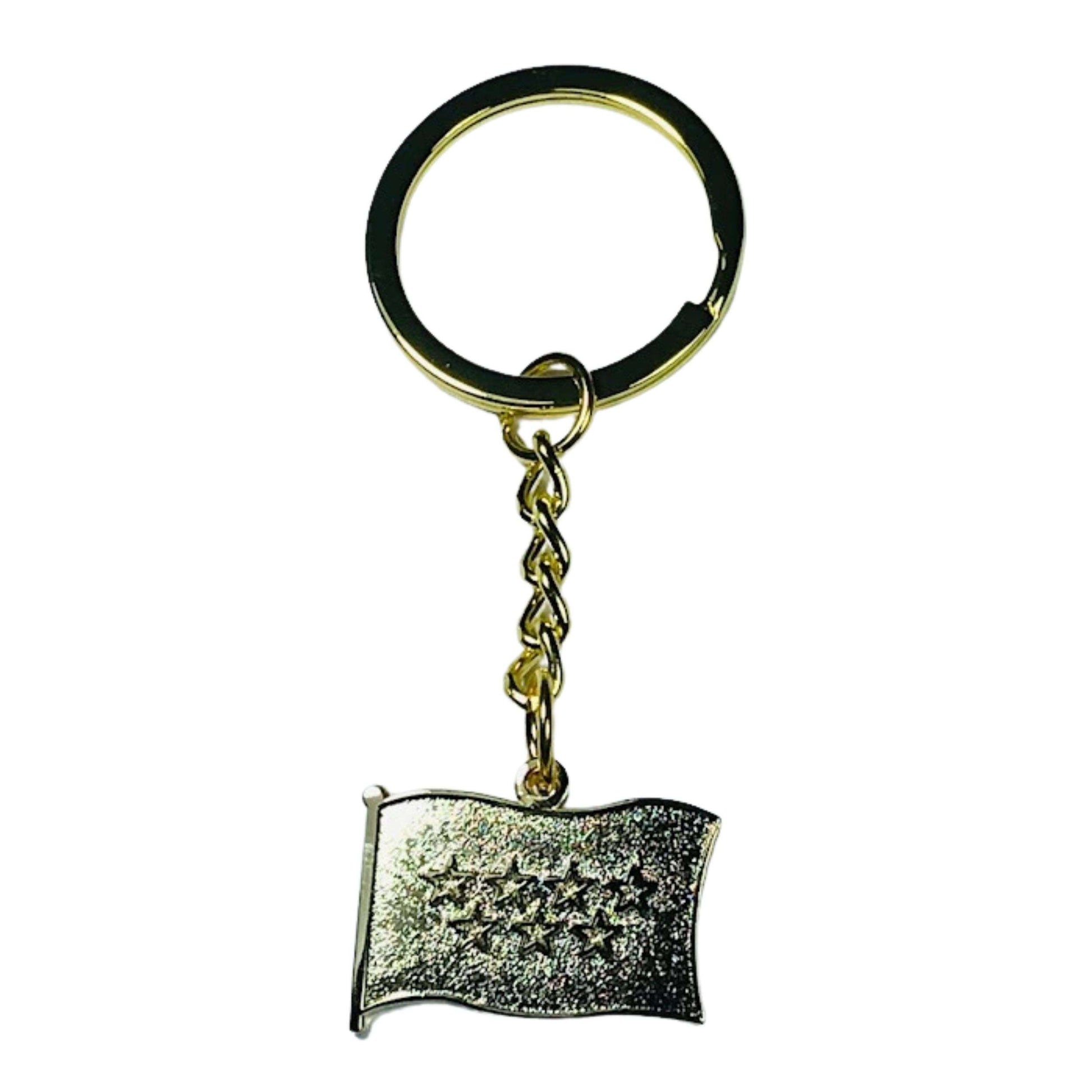 Llavero Color Oro - Bandera de Comunidad de Madrid - España