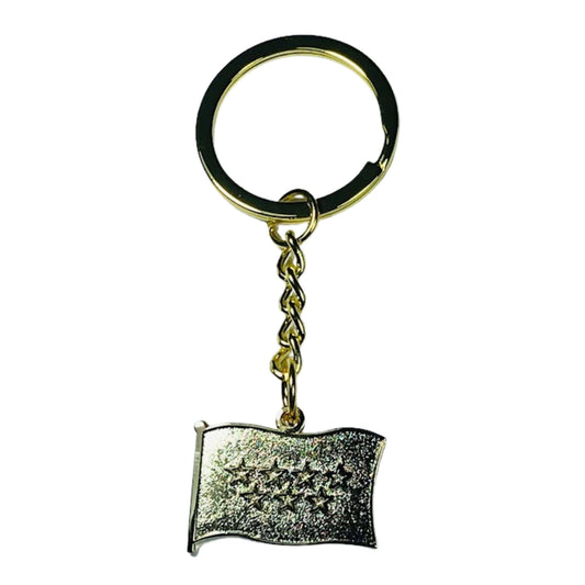 Llavero Color Oro - Bandera de Comunidad de Madrid - España