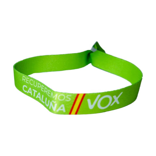 Pulsera Vox Verde Recuperemos Cataluña Bandera España P172