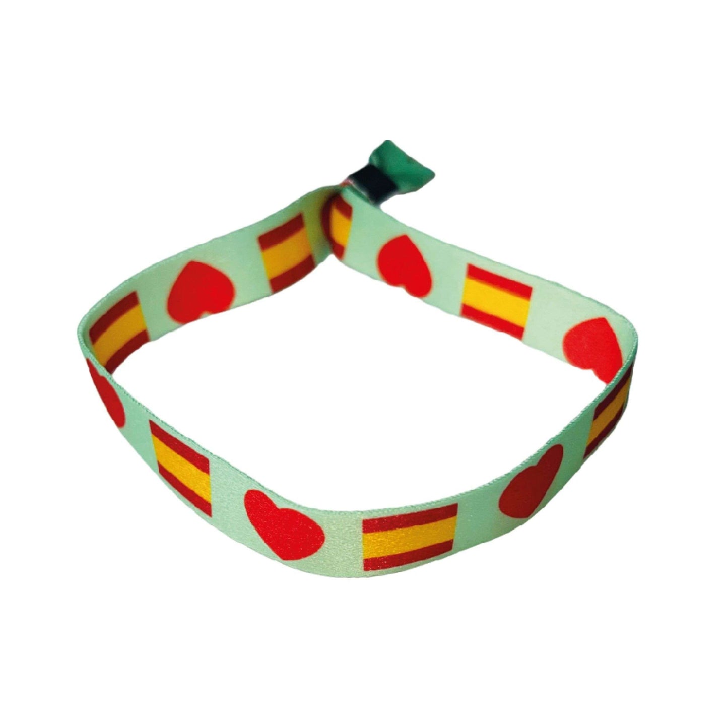 Pulsera – Verde_ Corazón Bandera España - P1263